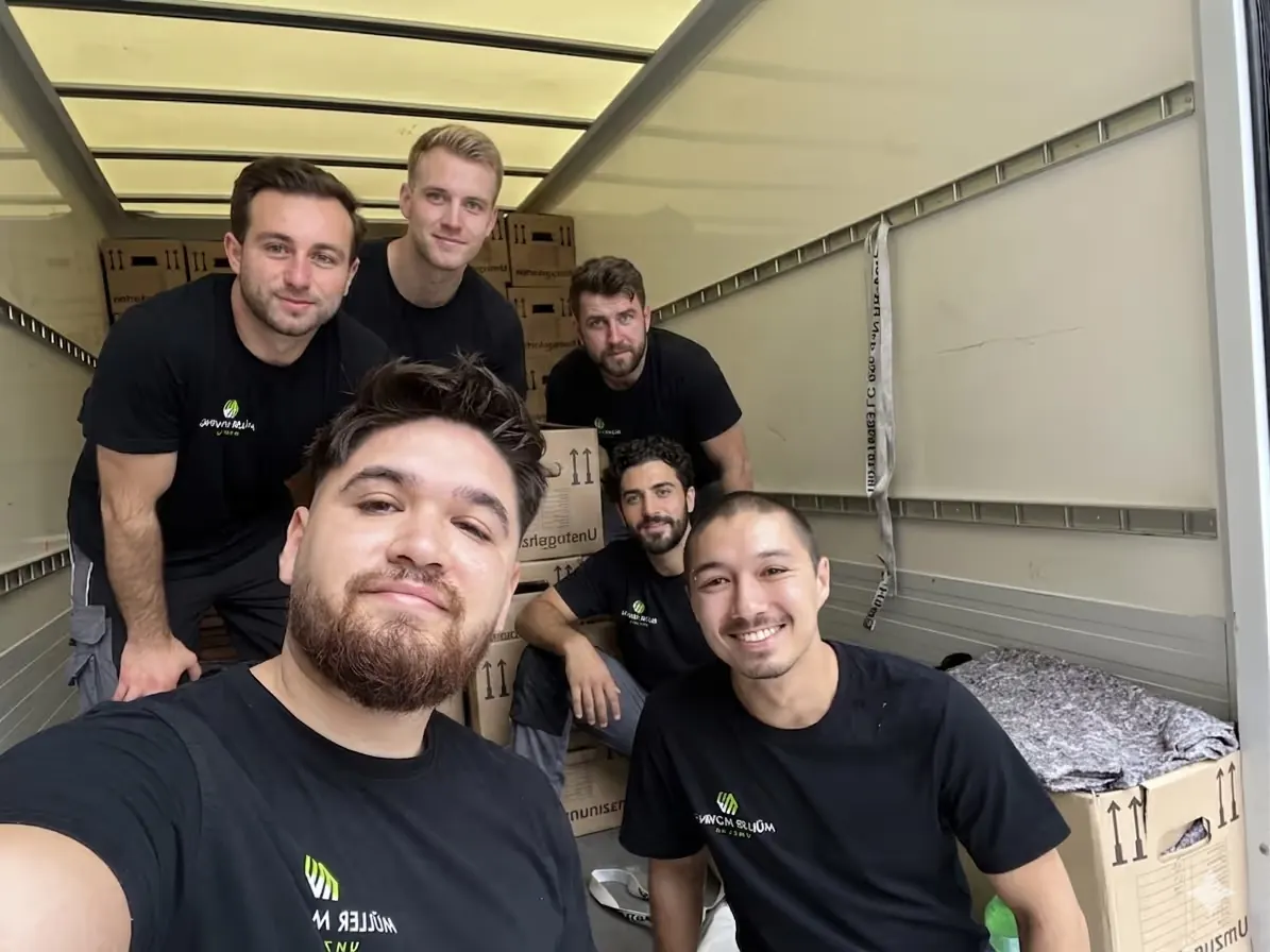 Das Team von Müller Moving gemeinsam beim Arbeitseinsatz